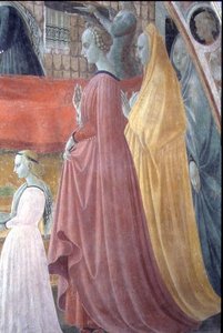 Narodzenia Najświętszej Marii Panny, detal przedstawiający Kobiety z rodziny Darczyńców, z Kaplicy Wniebowzięcia autorstwa Paolo Uccello