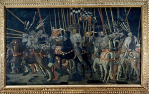 Kontratak Micheletto da Cotignola (Bitwa pod San Romano). Drugi odcinek ilustrujący kontratak Micheletto da Cotignola. Obraz Paolo di Dono dit Paolo Uccello (1397-1475) autorstwa Paolo Uccello
