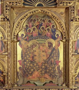 Koronacja Matki Boskiej detal poliptyku autorstwa Paolo Veneziano