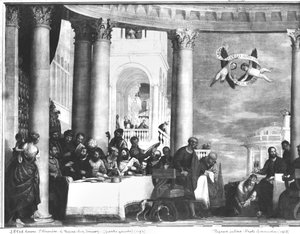 Posiłek w Domu Szymona Faryzeusza, fragment po lewej stronie, 1570 autorstwa Paolo Veronese