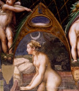 Diana zanurzająca się w wiosnę, z Mitu Diany i Akteonu autorstwa Parmigianino