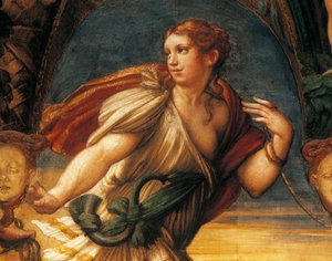 Legenda o Dianie i Akteonie Francesco Mazzola, znanego jako Parmigianino (1503-1540), fresk, detal, Rocca Sanvitale, Fontanellato, Emilia Romagna autorstwa Parmigianino