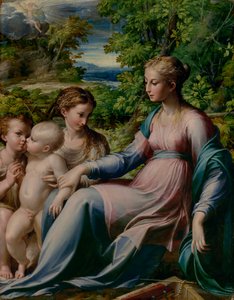 Dziewica z Dzieciątkiem ze św. Janem Chrzcicielem i Marią Magdaleną autorstwa Parmigianino
