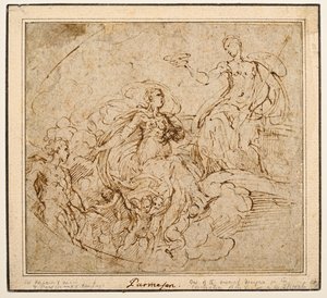 Studium Koronacji Dziewicy dla Santa Maria della Steccata, Parma autorstwa Parmigianino