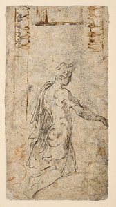 Studium klęczącego młodzieńca (verso) autorstwa Parmigianino