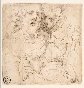 Studium twarzy i postaci stojącej (verso) autorstwa Parmigianino