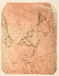 Dwóch klęczących mężczyzn w strojach religijnych (verso) autorstwa Parmigianino
