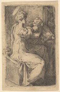 Madonna z Dzieciątkiem, XVI wiek. autorstwa Parmigianino