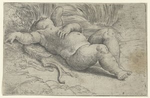 Śpiący Kupidyn autorstwa Parmigianino