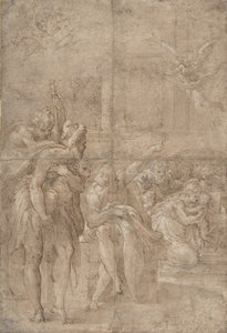 Adoracja pasterzy 1524-27. autorstwa Parmigianino