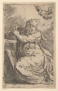 Zwiastowanie, początek XVI wieku. autorstwa Parmigianino