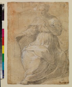 Kobieta trzymająca kądzielkę autorstwa Parmigianino