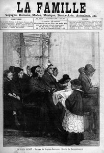 Benit chlebowy, rytowany od 1888 roku według obrazu Dagnana-Bouvereta. Okładka gazety „La famille” z 1888 roku. autorstwa Pascal Adolphe Jean Dagnan Bouveret