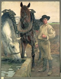 Konie przy korycie wodnym, 1884