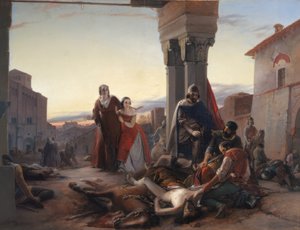 Matka Ricciarino Langosco szuka swojego zmarłego syna autorstwa Pasquale Massacra
