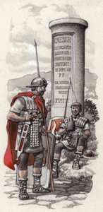 Rzymski kamień milowy (gwasz na papierze)
