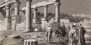 Zrujnowana świątynia w Egipcie (gwasz na papierze)