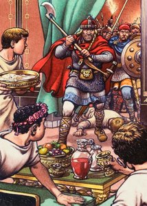 Barbarzyńcy najeżdżający na romańsko-brytyjską kolację