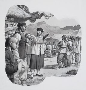 Chińscy bokserzy (gwasz na papierze)