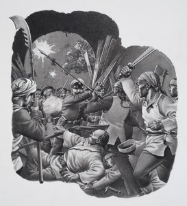 Chińscy bokserzy (gwasz na papierze)