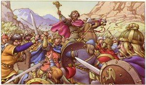 Germanus, walczący biskup (gwasz na papierze)