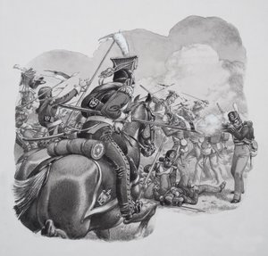 Lekka kawaleria (gwasz na papierze)