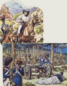 Napoleon i Gwardia Cesarska Napoleona (gwasz na papierze)