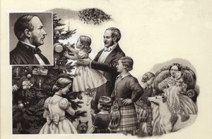 Książę Albert i królewska choinka (gwasz na papierze)