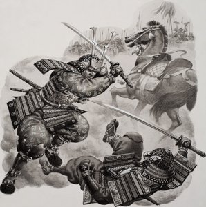 Samuraj (gwasz na papierze)