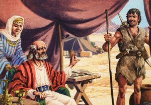 Historia Izaaka (gwasz na papierze)