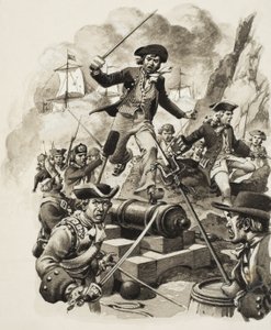 Zdobycie Gibraltaru (gwasz na papierze)