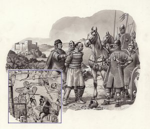 Krzyżowcy w Turcji w XI wieku (gwasz na papierze)