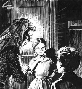 Ilustracja do "Wielkich oczekiwań" Charlesa Dickensa (pióro i tusz) autorstwa Pat (1907 95) Nicolle