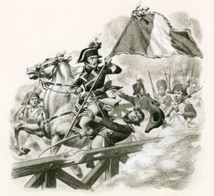 Napoleon prowadzący swoją armię przez most w Lodi