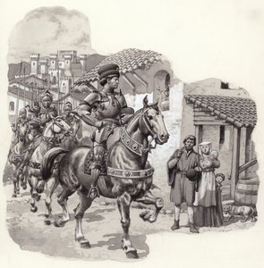 Sigismondo Malatesta, włoski najemnik (gwasz na papierze) autorstwa Pat (1907 95) Nicolle