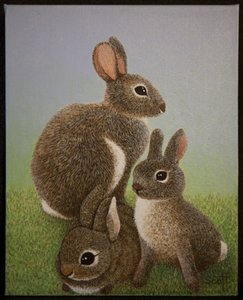 Rabbit Family, 2016 r. autorstwa Pat Scott