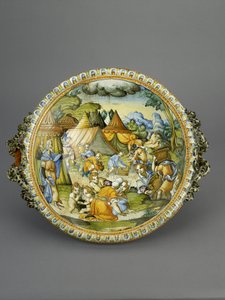 Basen ze Zbiorem Manny, prawdopodobnie Urbino, ok. 1600-20 (majolika)