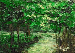 Gdyby drzewa mogły mówić, 2014 (akryl na płótnie) autorstwa Patricia Brintle