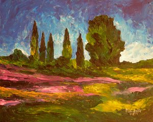 Lawenda kwitną, 2009 (akryl na płótnie) autorstwa Patricia Brintle