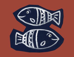 Horoskop: znak ryb. Ilustracja autorstwa P. La Porta.