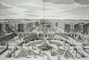 Wielka Kaskada Pałacu i Ogrodów Książęcej Rozkoszy, Berlin, rycina Karla Remsharda (1678-1735), opublikowana ok. 1711-16 (rycina)