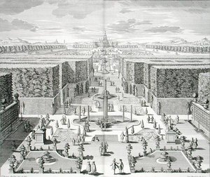 Ogrody wodne z "Furstlicher Baumeister", rycina autorstwa Karla Remsharda (1678-1735), wydana ok. 1711-16 (rycina)