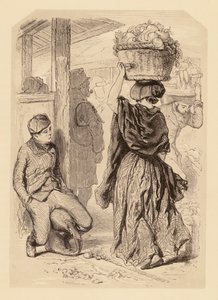 Gavarni w Londynie: Covent Garden Market (litografia)
