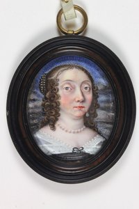Mademoiselle Le Lou (akwarela na kości słoniowej) autorstwa Paul (attr.to) Prieur
