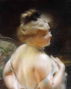 Kobieta z perłowym naszyjnikiem; Femme au Collier de Perles, autorstwa Paul Albert Besnard