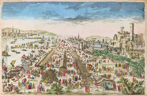 Jarmark Beaucaire i widok na Tarascon autorstwa Paul André Basset