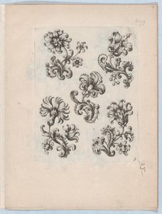 Seria Małych Motywów Kwiatowych, Talerz 3, ca. 1670-85., ok. 1670-85. 1670-85. autorstwa Paul Androuet Du Cerceau