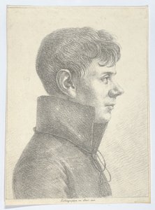 Portret młodego mężczyzny z profilu, 1808., 1808. autorstwa Paul Anton Skerl
