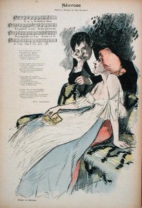 Nerwica, ilustracja do wiersza Jeana Grandeau, ok.1896 (kolor lito) autorstwa Paul Balluriau