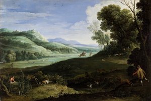Krajobraz z Łowcami, 1619.